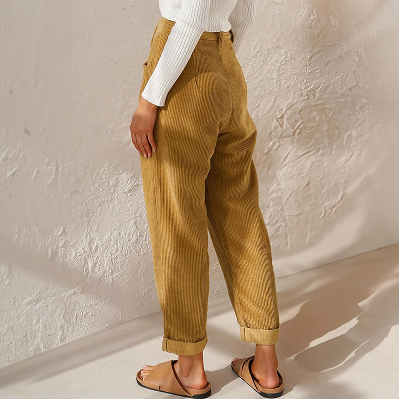 High Waist Corduroy Pants – Trendy & Comfortable Style