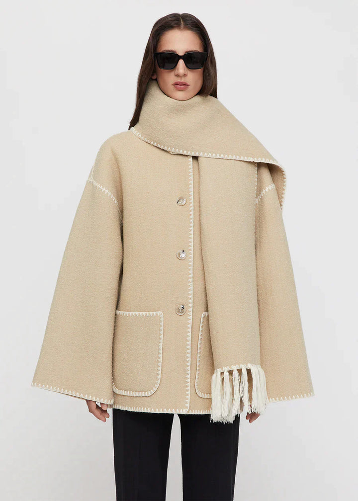 Elegant Scarf Jacket – Sophisticated Layering Piece for Chic Outfits