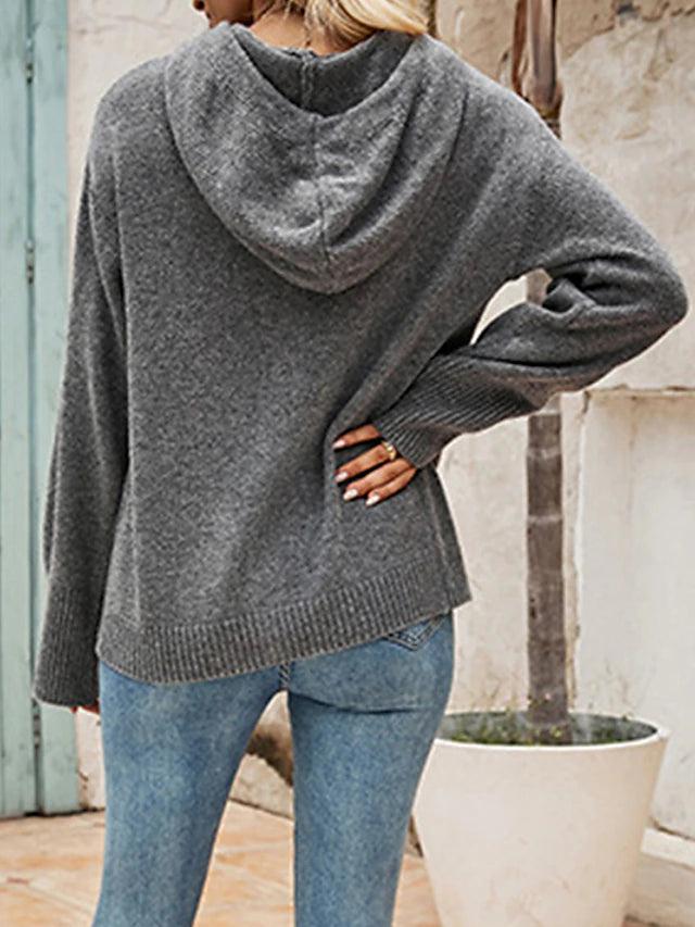 Grey Plain Hoodie Sweater – Trendy & Comfortable Wardrobe Essential