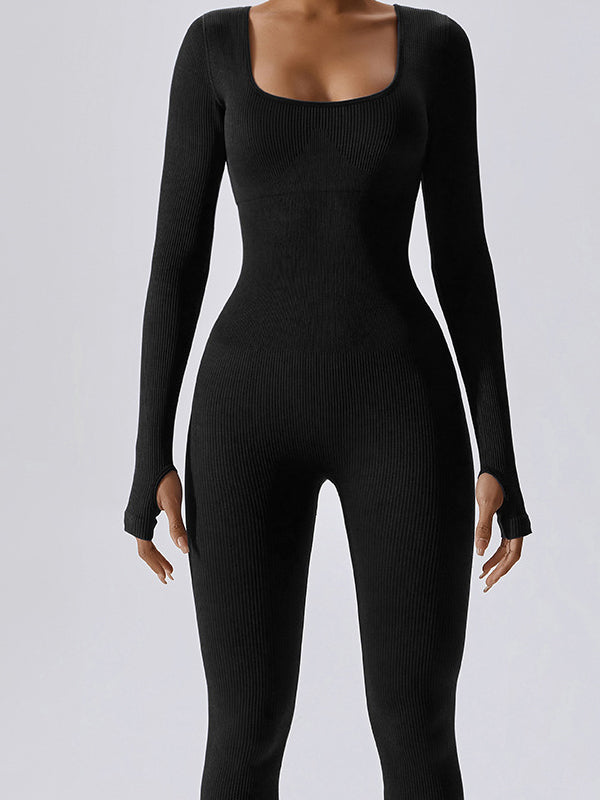 Ribbed Breathable Jumpsuit – Trendy & Comfortable Fashion Essential