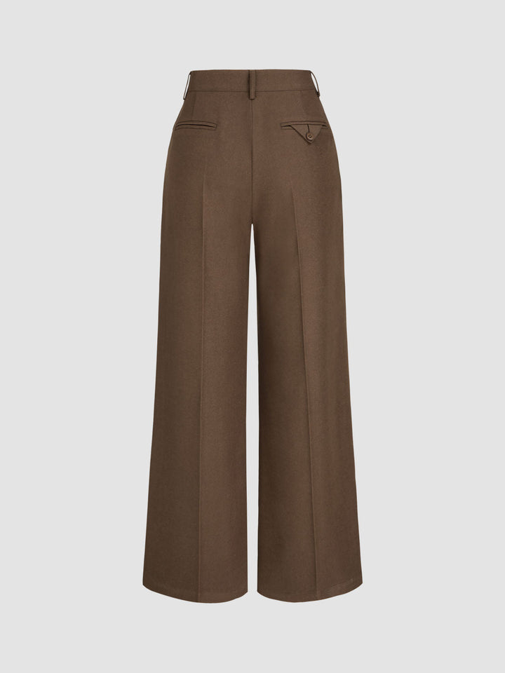 Solid Straight Wide-Leg Pants – Chic & Comfortable Fashion Essential