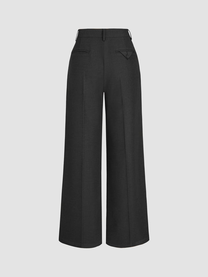 Solid Straight Wide-Leg Pants – Chic & Comfortable Fashion Essential