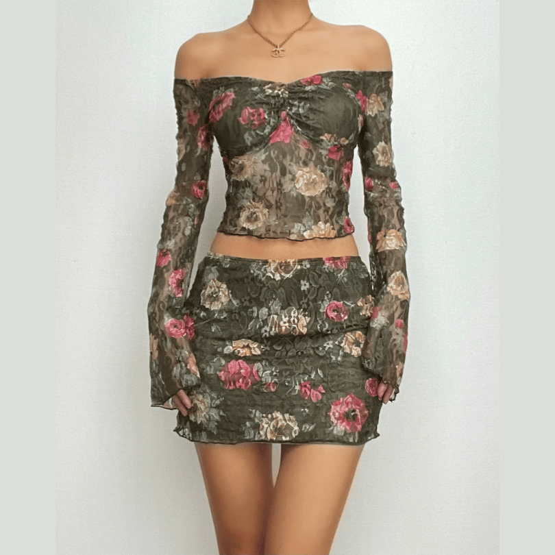 Long Sleeve Mini Skirt Set – Trendy & Chic Outfit for Effortless Style