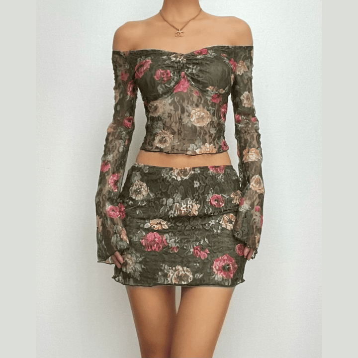 Long Sleeve Mini Skirt Set – Trendy & Chic Outfit for Effortless Style