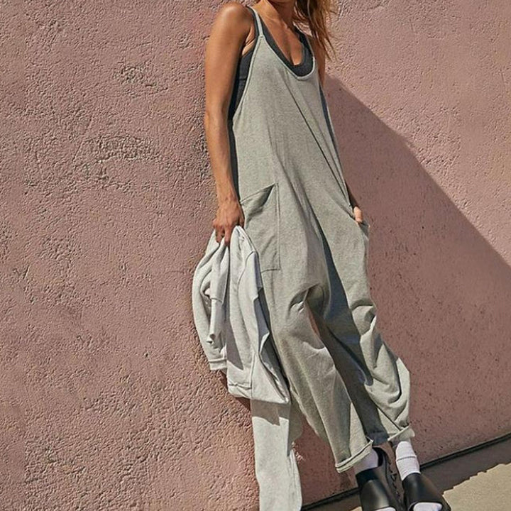 V-Neck Sling Pocket Jumpsuit – Trendy & Chic Everyday Wear