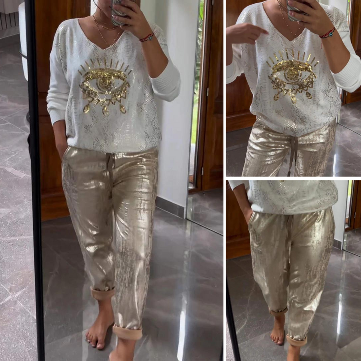 Fashionable Sequin Two-Piece Set – Trendy & Chic Ensemble