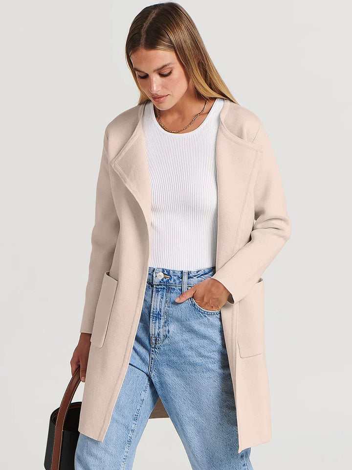Elegant Lapel Coatigan – Sophisticated Layering Piece for Chic Styles