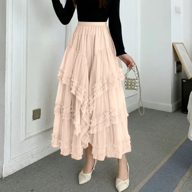 Long Pleated Carnival Skirt – Trendy & Flowing for Vibrant Celebrations