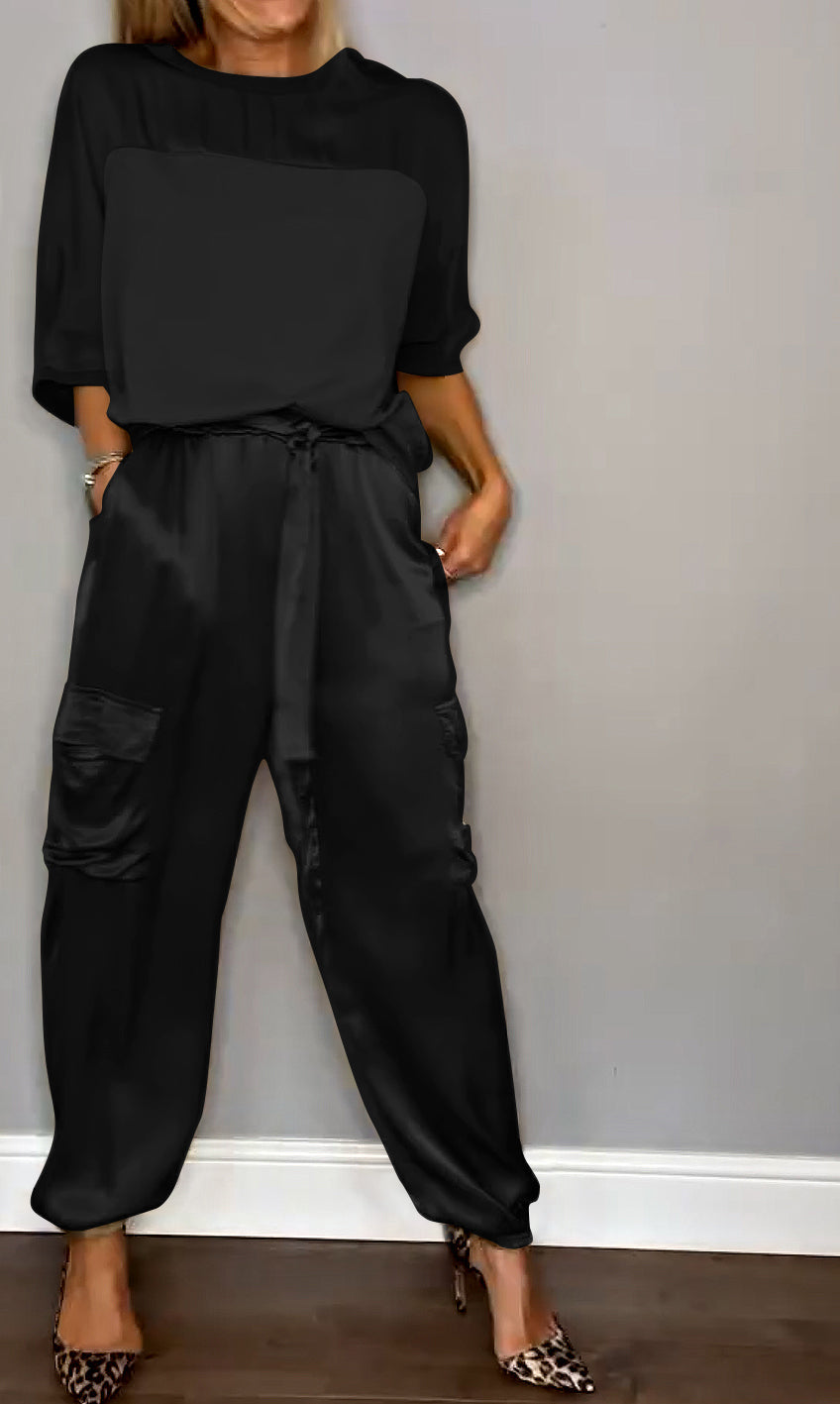 Stylish Women's Long Sleeve Top & Pants Set – Chic & Versatile Outfit