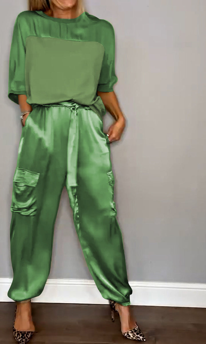 Stylish Women's Long Sleeve Top & Pants Set – Chic & Versatile Outfit