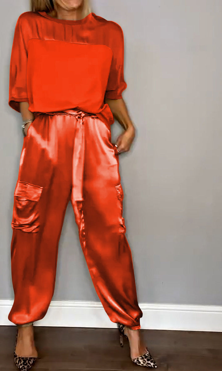 Stylish Women's Long Sleeve Top & Pants Set – Chic & Versatile Outfit