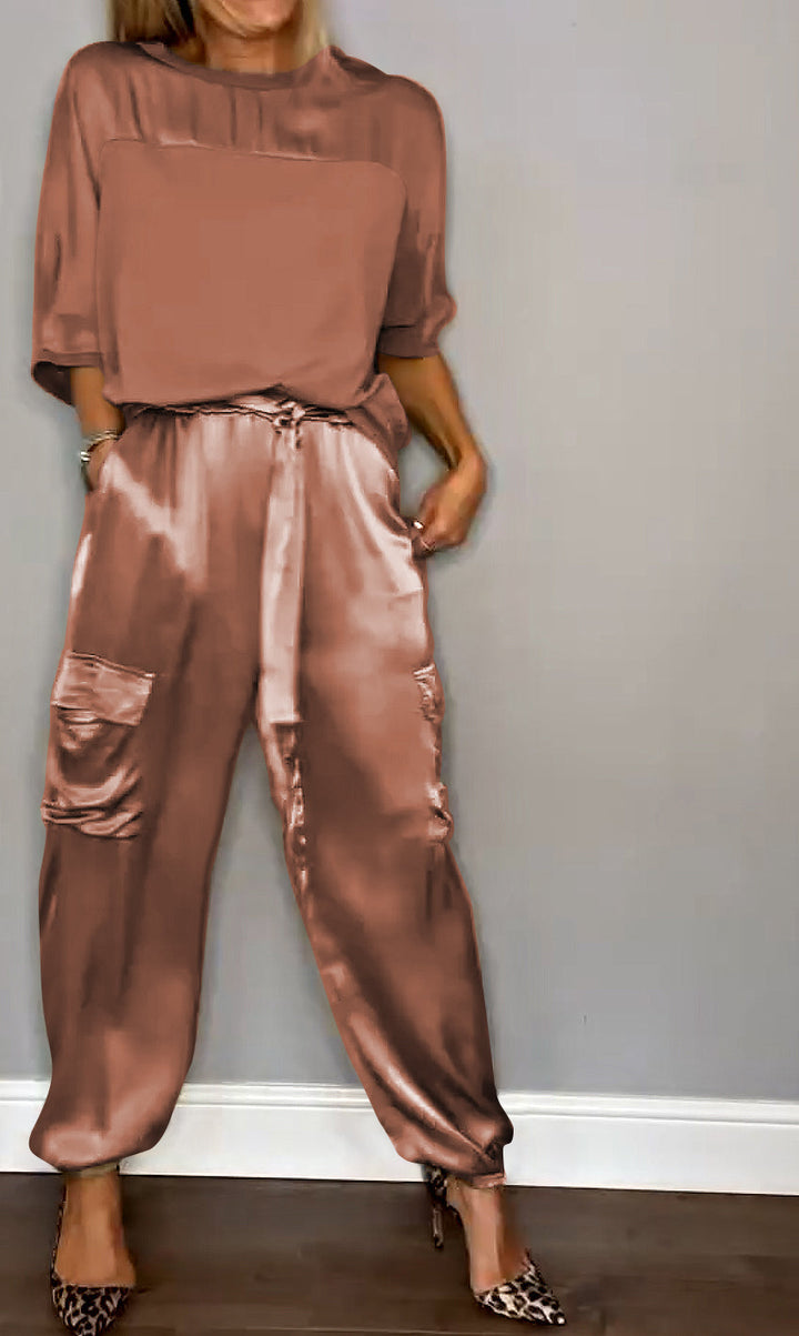 Stylish Women's Long Sleeve Top & Pants Set – Chic & Versatile Outfit