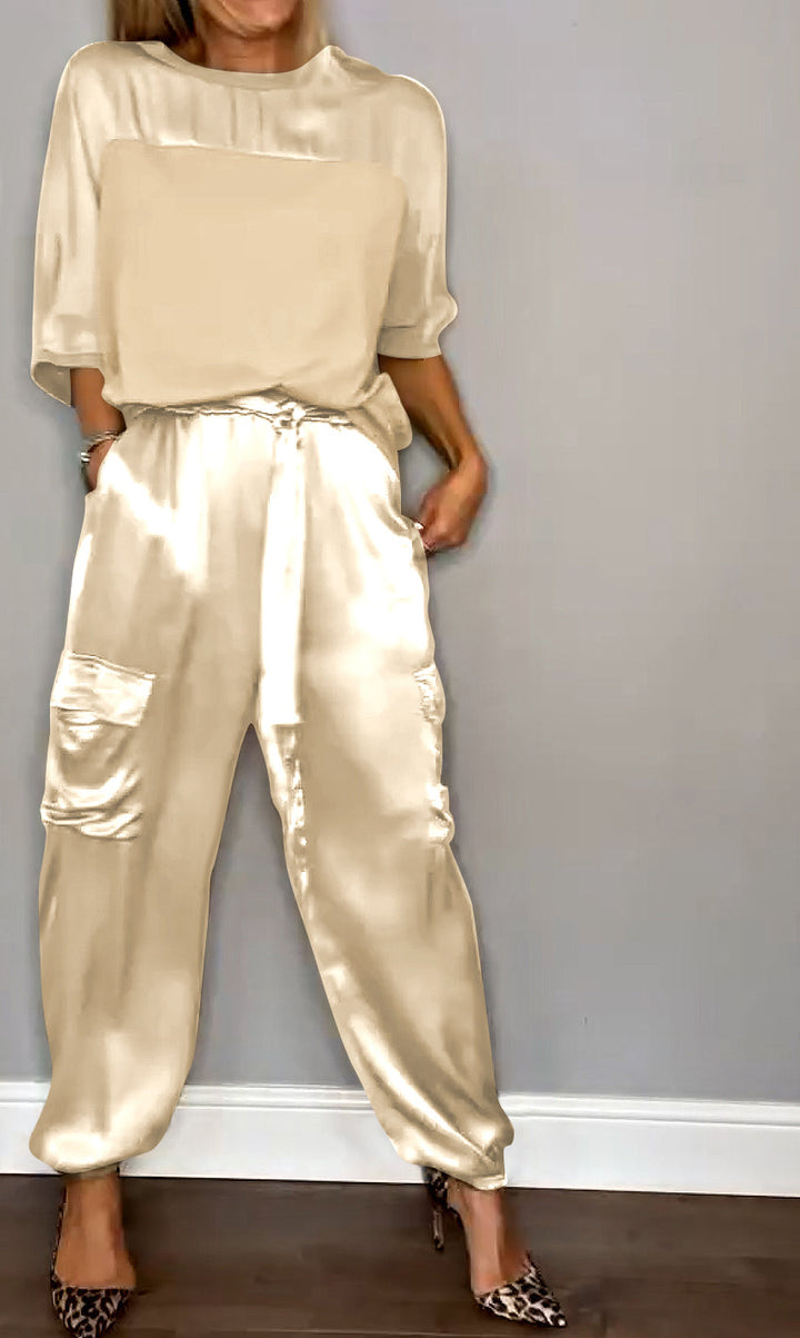Stylish Women's Long Sleeve Top & Pants Set – Chic & Versatile Outfit