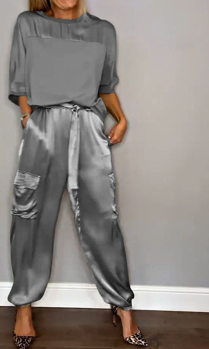 Stylish Women's Long Sleeve Top & Pants Set – Chic & Versatile Outfit
