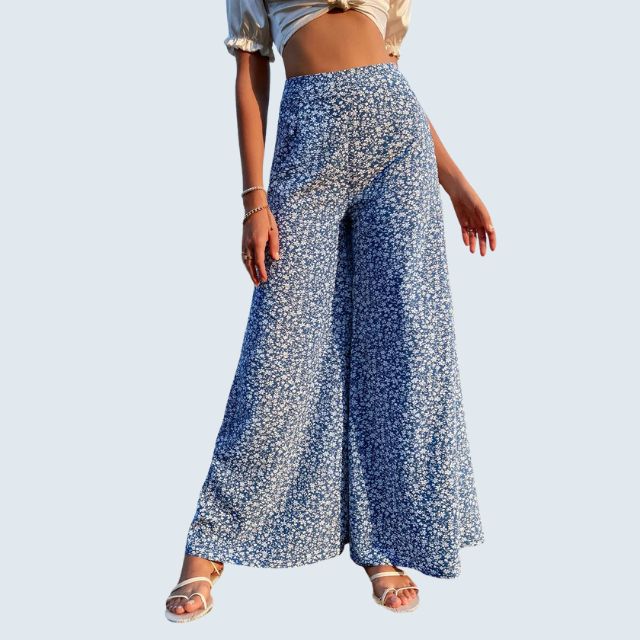 Floral Print Wide Skirt – Trendy, Bohemian Style for Effortless Chic