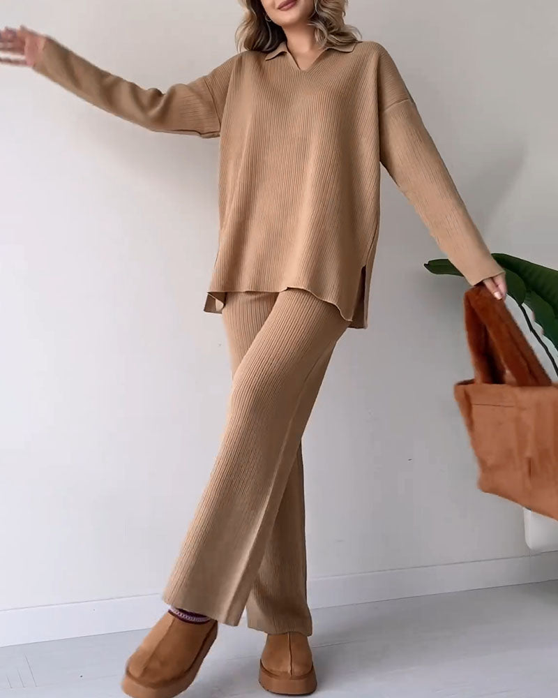 Knitted Two-Piece Set – Trendy & Comfortable Fashion Ensemble