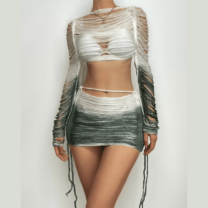 Self Tie Mini Skirt Set – Trendy & Stylish Outfit for Any Occasion