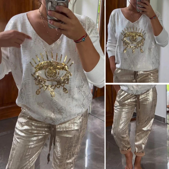 Fashionable Sequin Two-Piece Set – Trendy & Chic Ensemble