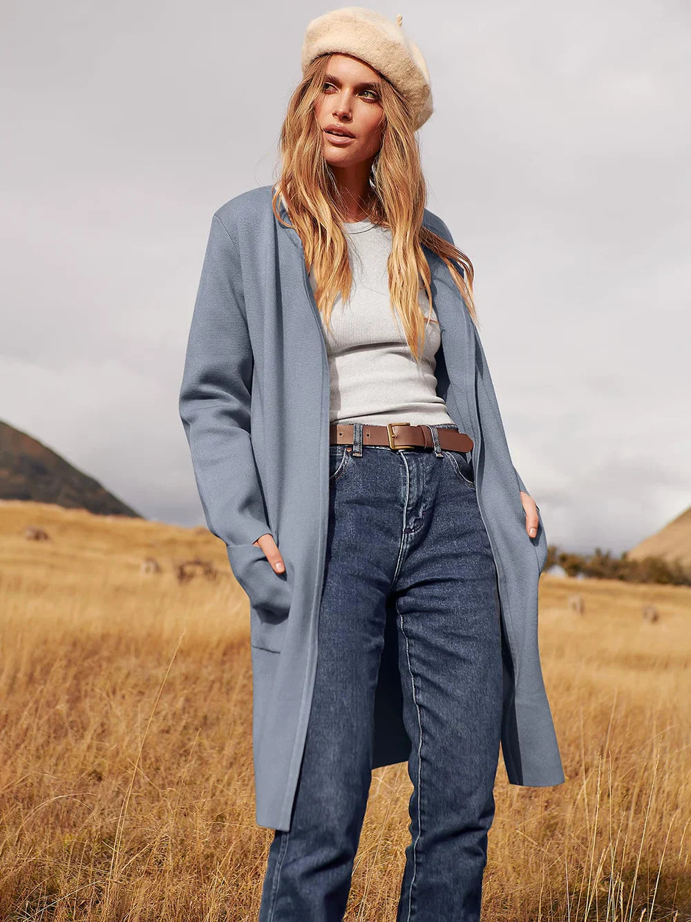 Elegant Lapel Coatigan – Sophisticated Layering Piece for Chic Styles