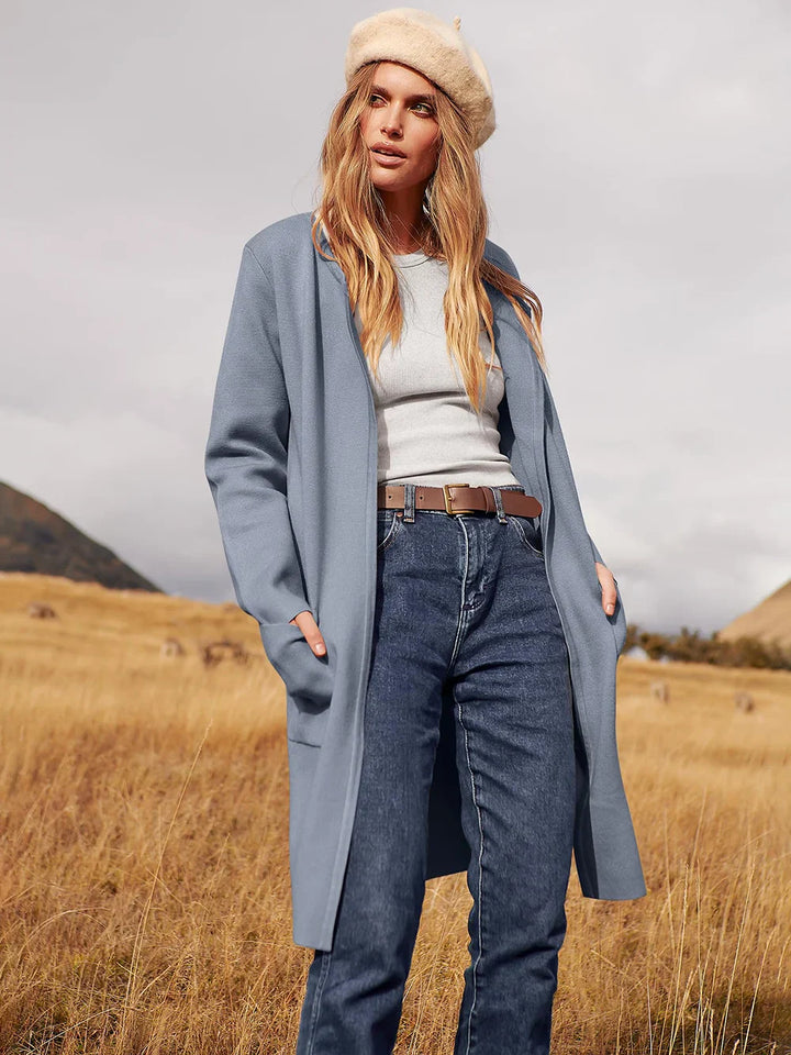 Elegant Lapel Coatigan – Sophisticated Layering Piece for Chic Styles