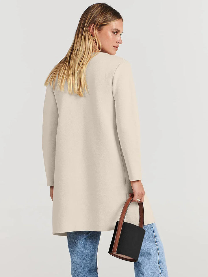 Elegant Lapel Coatigan – Sophisticated Layering Piece for Chic Styles
