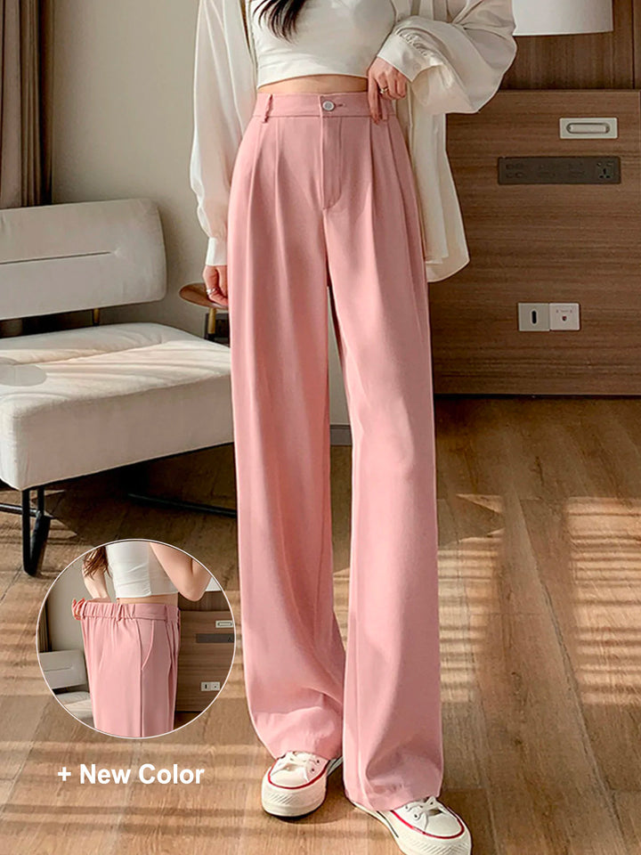 Solid Straight Wide-Leg Pants – Chic & Comfortable Fashion Essential