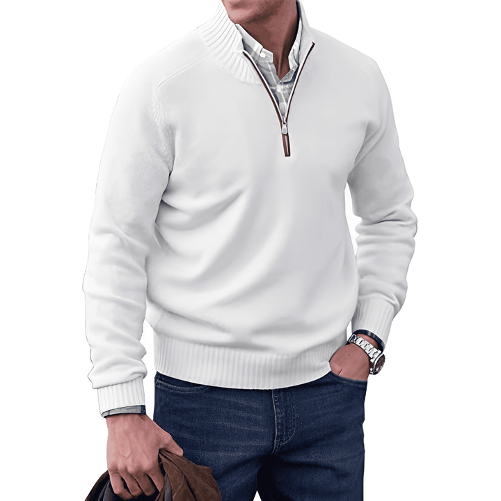 Polished Zip-Up Sweater – Elegant & Sophisticated Wardrobe Essential