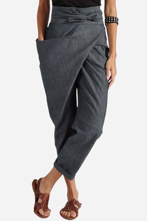 High-Waist Wrapped Comfy Pants – Trendy & Relaxed Style for Everyday Wear