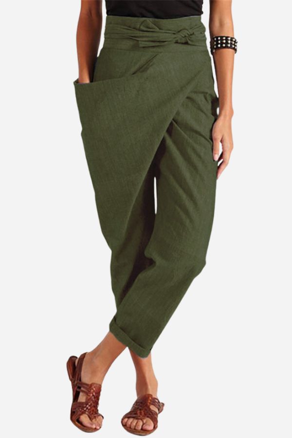 High-Waist Wrapped Comfy Pants – Trendy & Relaxed Style for Everyday Wear