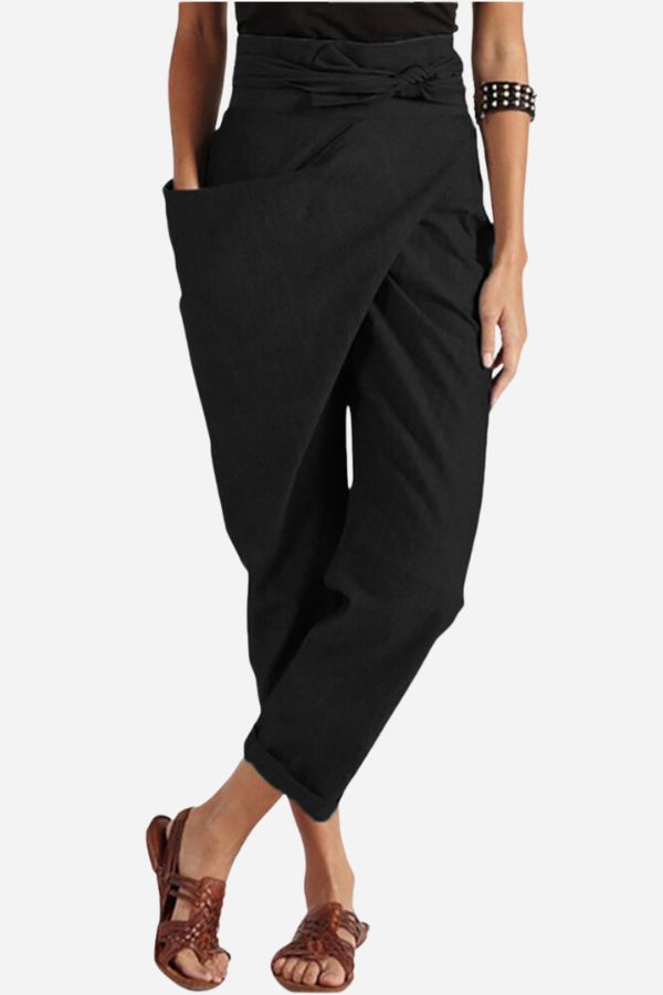 High-Waist Wrapped Comfy Pants – Trendy & Relaxed Style for Everyday Wear