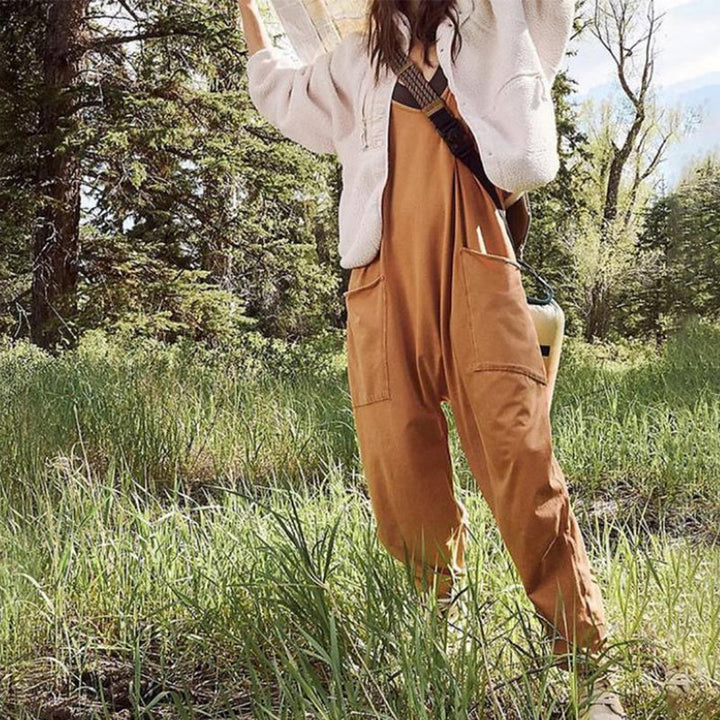V-Neck Sling Pocket Jumpsuit – Trendy & Chic Everyday Wear