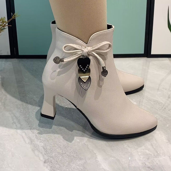 Suede Ankle Boots with Bow – Chic & Trendy Fashion Footwear