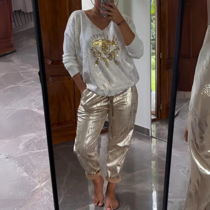 Fashionable Sequin Two-Piece Set – Trendy & Chic Ensemble