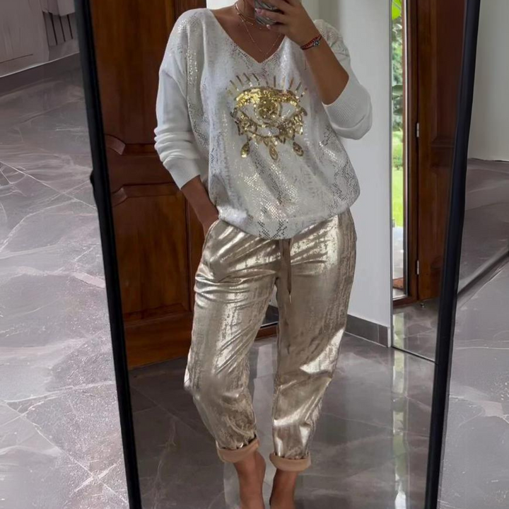 Fashionable Sequin Two-Piece Set – Trendy & Chic Ensemble