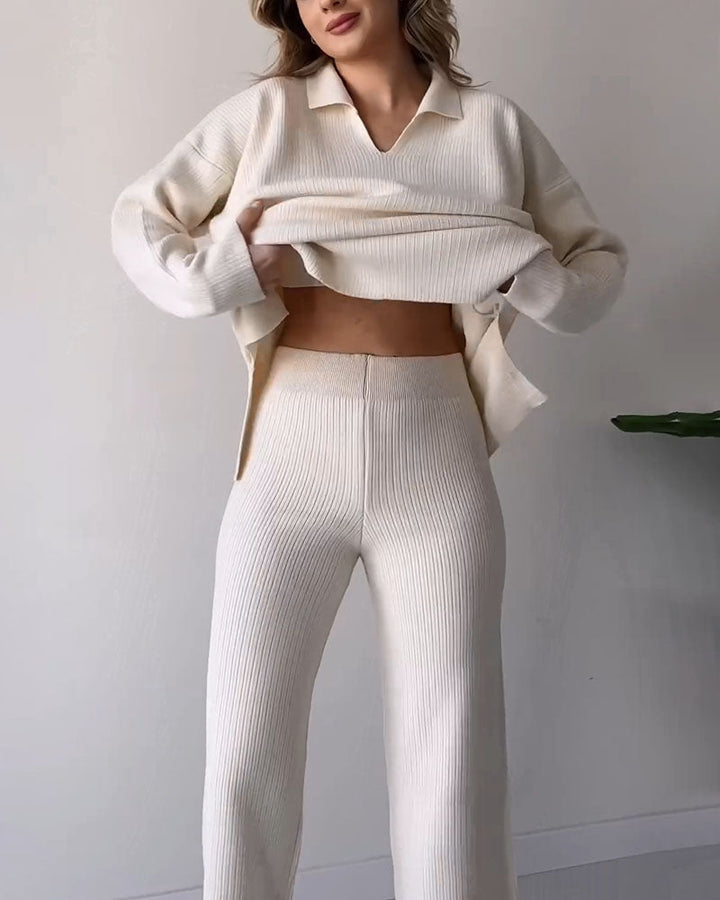 Knitted Two-Piece Set – Trendy & Comfortable Fashion Ensemble