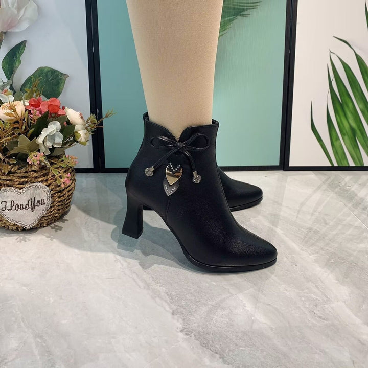 Suede Ankle Boots with Bow – Chic & Trendy Fashion Footwear