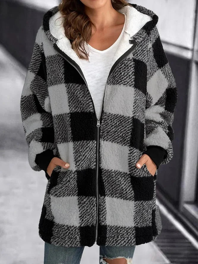 Checkered Oversized Jacket – Trendy & Chic Layering Piece