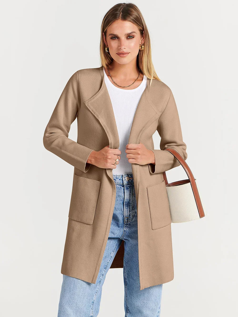 Elegant Lapel Coatigan – Sophisticated Layering Piece for Chic Styles