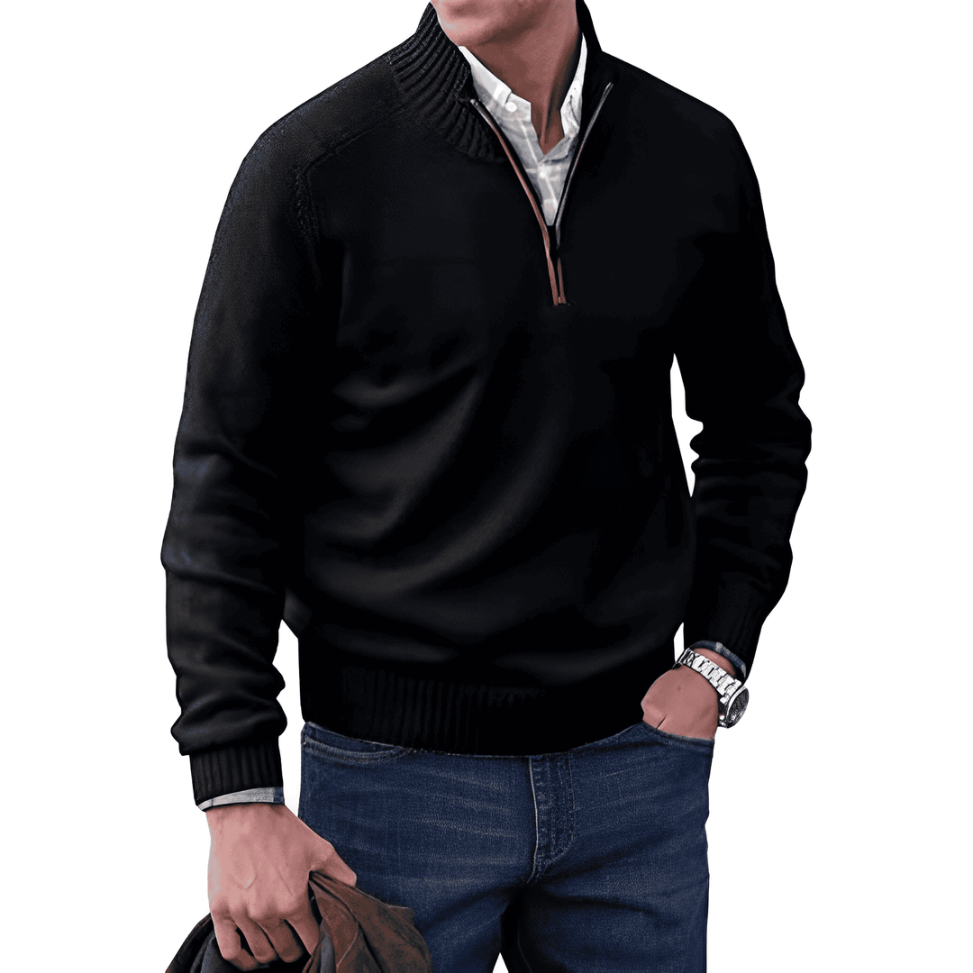 Polished Zip-Up Sweater – Elegant & Sophisticated Wardrobe Essential