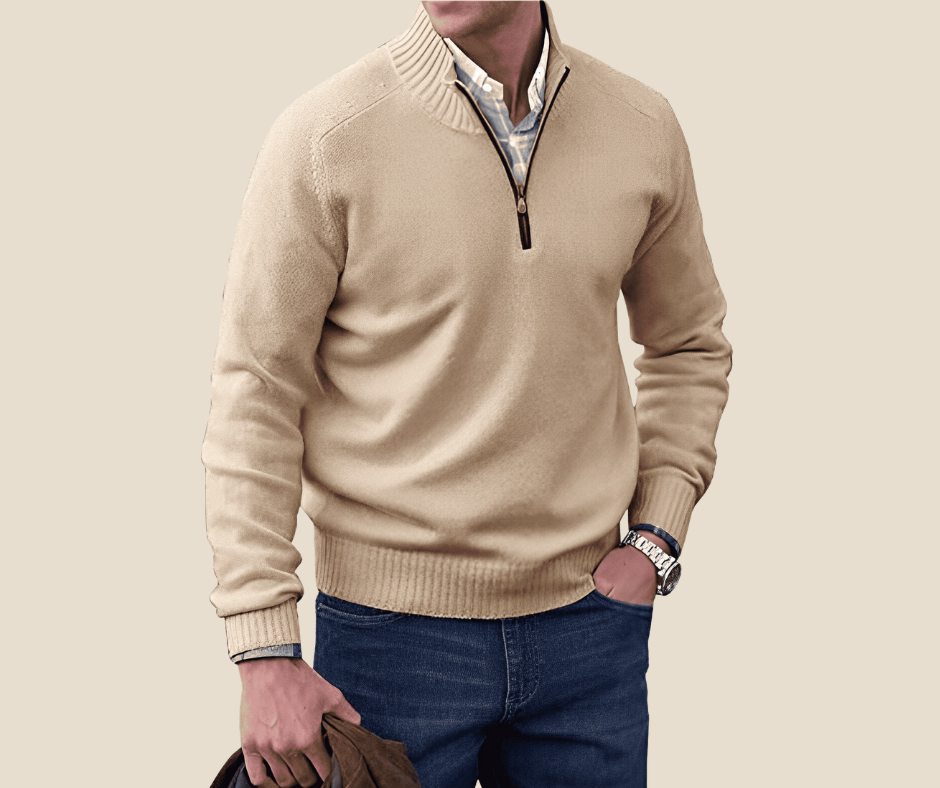 Polished Zip-Up Sweater – Elegant & Sophisticated Wardrobe Essential