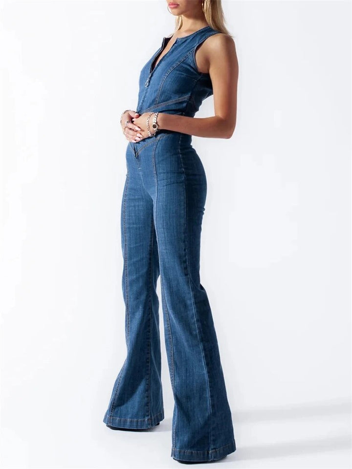 Retro Denim Jumpsuit – Trendy & Versatile Wardrobe Essential