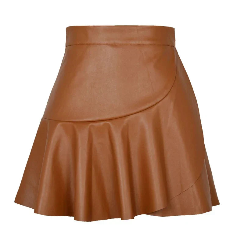 Pleated Imitation Leather Skirt – Trendy & Chic Fashion Staple