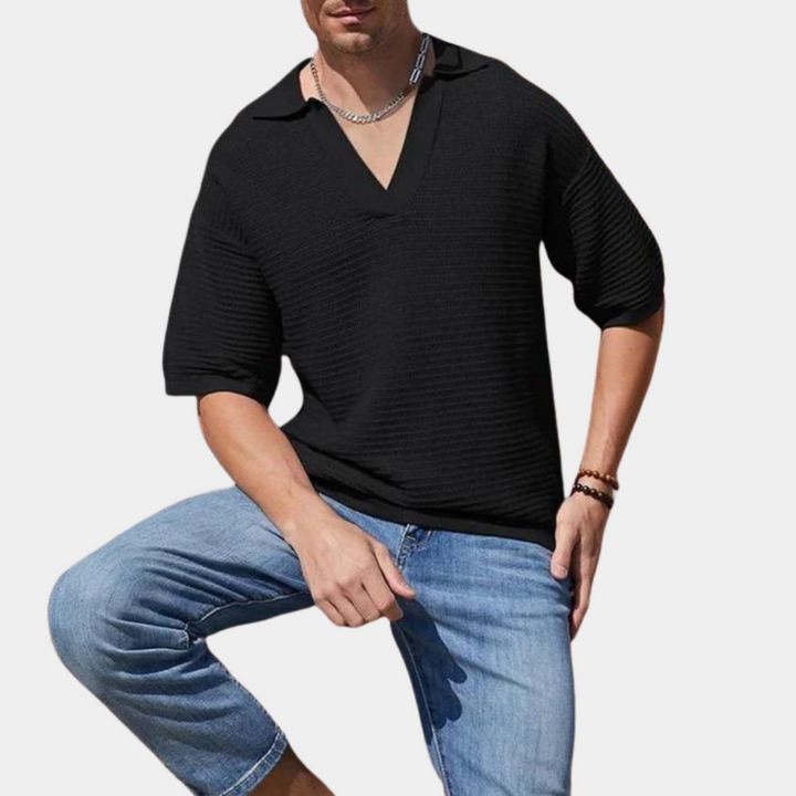 Stylish Men's Summer T-Shirt – Elegant V-Neckline for Trendy Warm Weather Wear