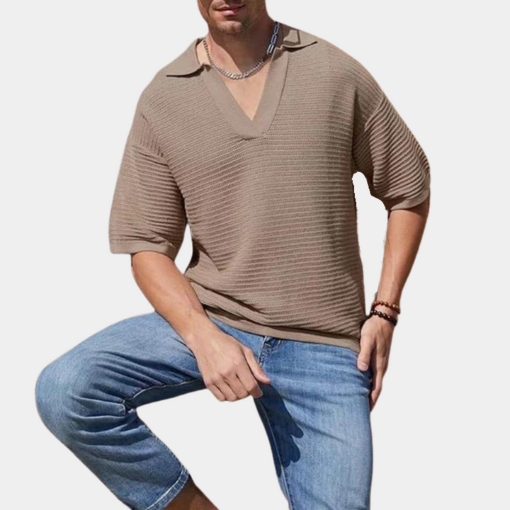 Stylish Men's Summer T-Shirt – Elegant V-Neckline for Trendy Warm Weather Wear