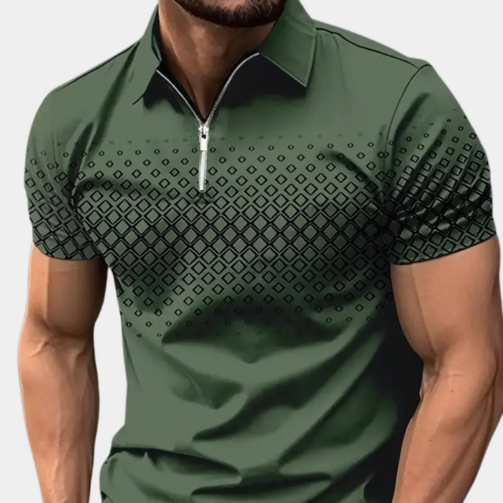 Stylish Printed Men's Polo Shirt – Trendy & Comfortable Everyday Wear