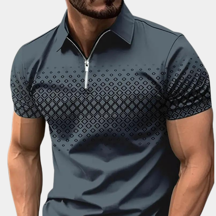 Stylish Printed Men's Polo Shirt – Trendy & Comfortable Everyday Wear