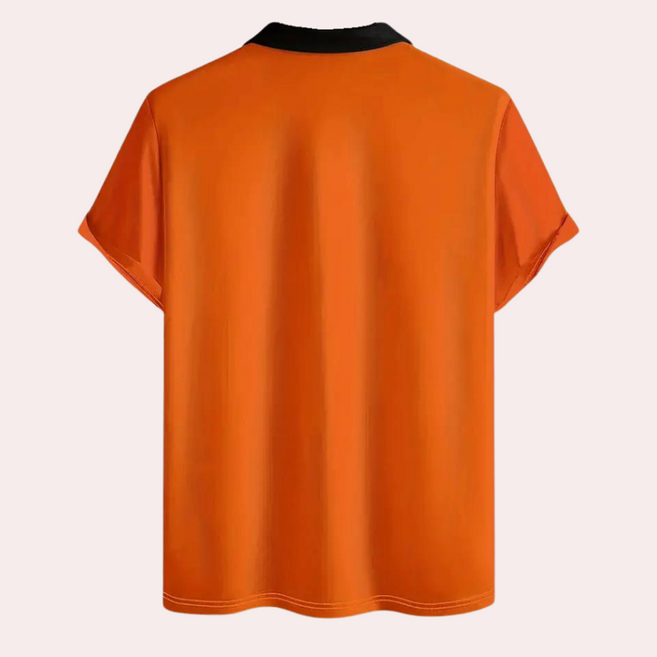 Colour Block Orange Shirt – Trendy & Stylish Everyday Wear