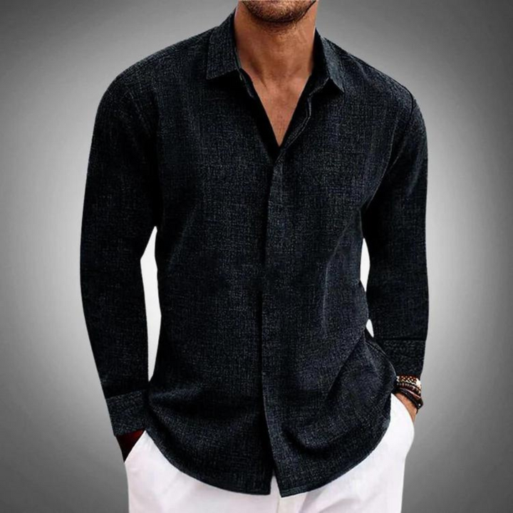 Elegant Long-Sleeved Men's Classic Style Shirt – Sophisticated & Timeless Fashion
