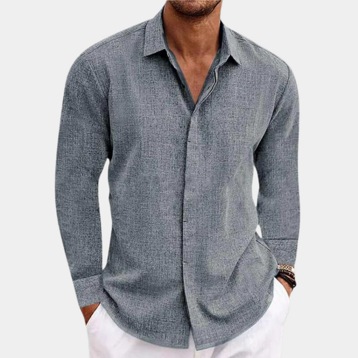 Elegant Long-Sleeved Men's Classic Style Shirt – Sophisticated & Timeless Fashion