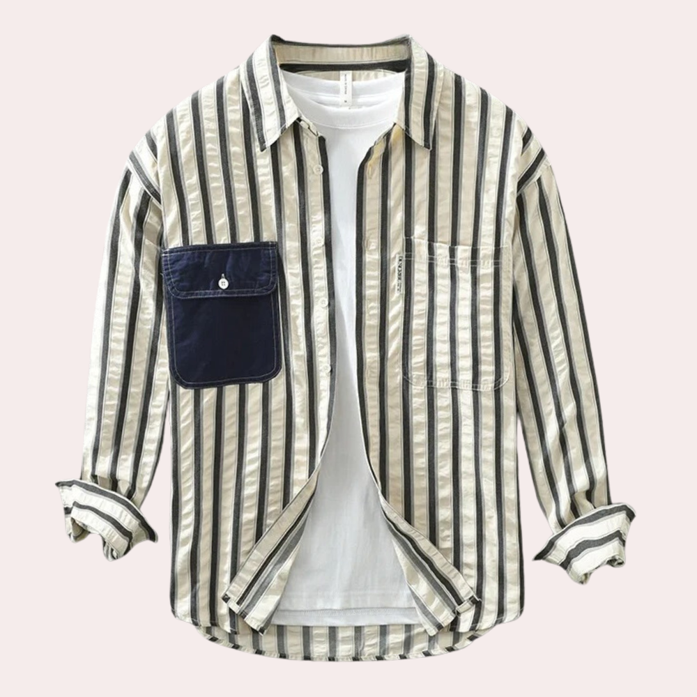 Stylish Casual Striped Shirt – Trendy & Versatile for the Modern Man
